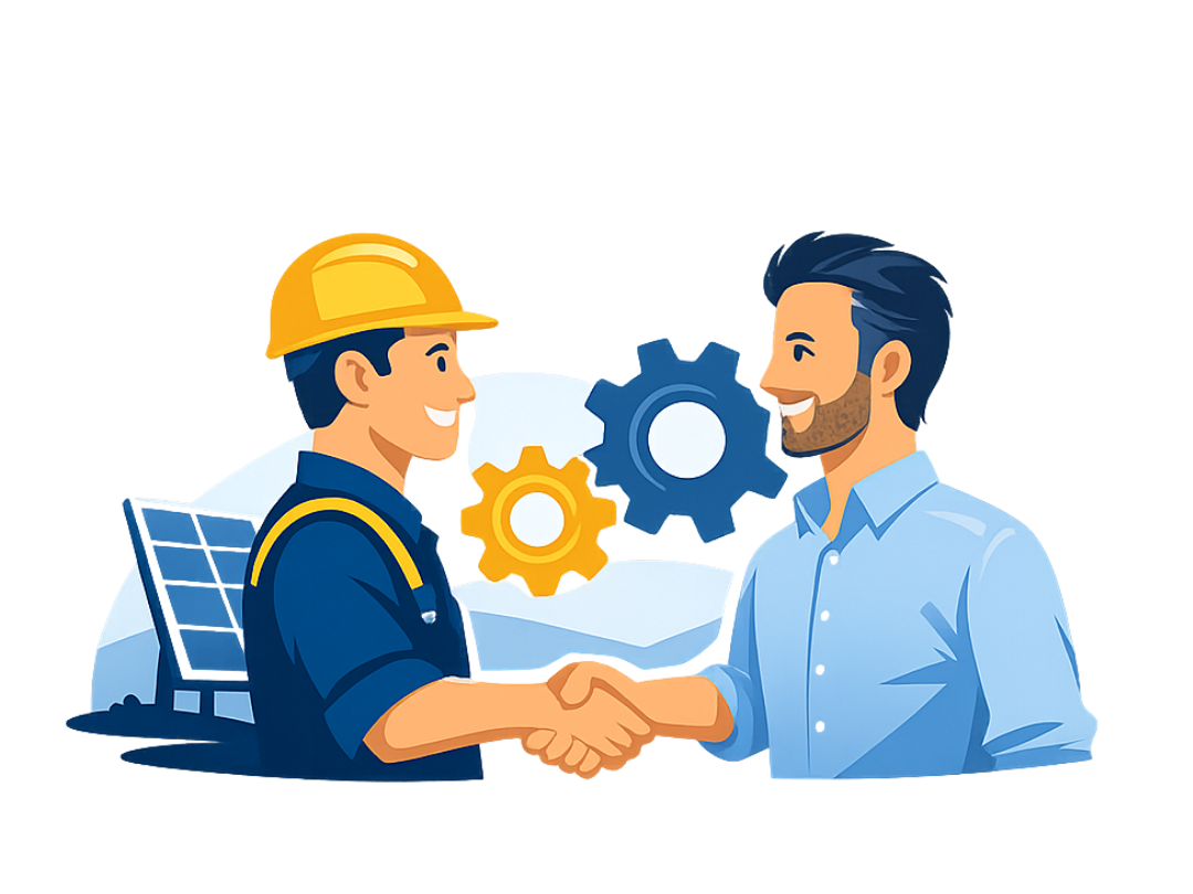 symbolische Grafik für Partnerschaft mit Fachbetrieben